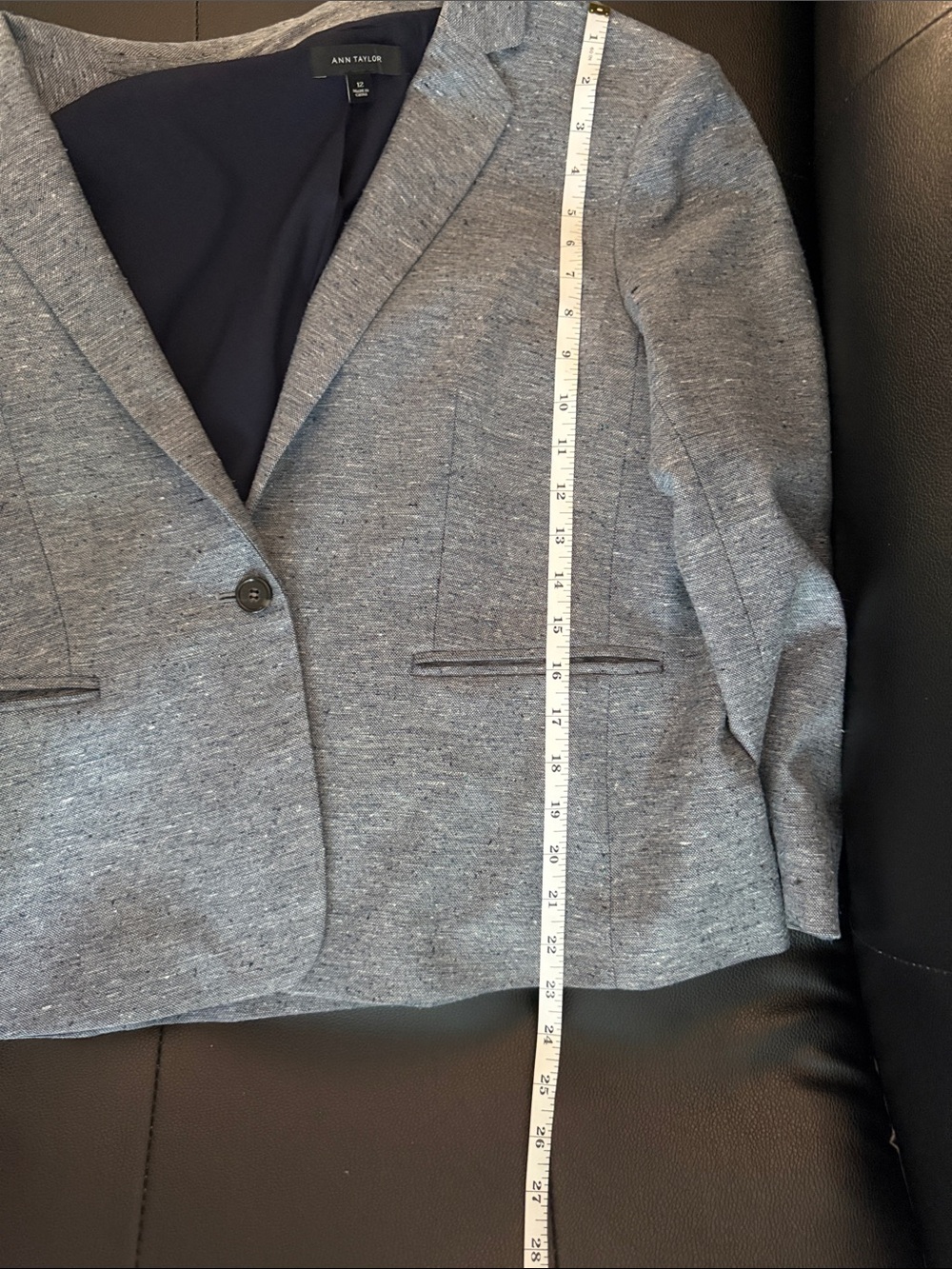 Blue Ann Taylor Women's Single-Button Knit Blazer Size 12 - Picture 4 of 6